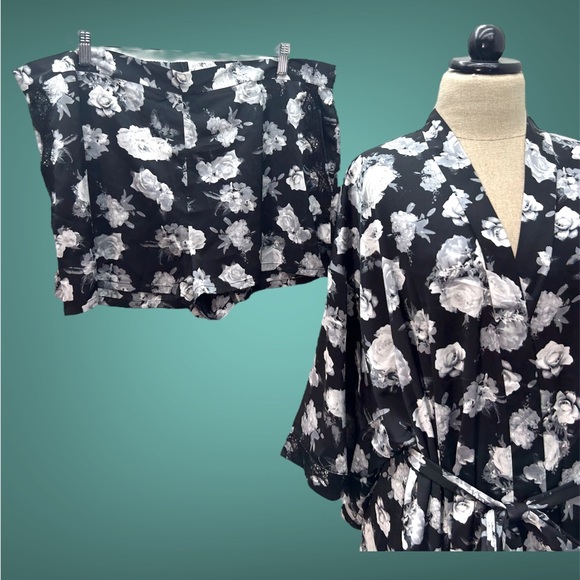 BEAUTIFUL LINGERED SET•BELTED ROBE+ LONG PANTS + SHORTS•ALL WITH POCKETS•NEW•XXL - Picture 6 of 14